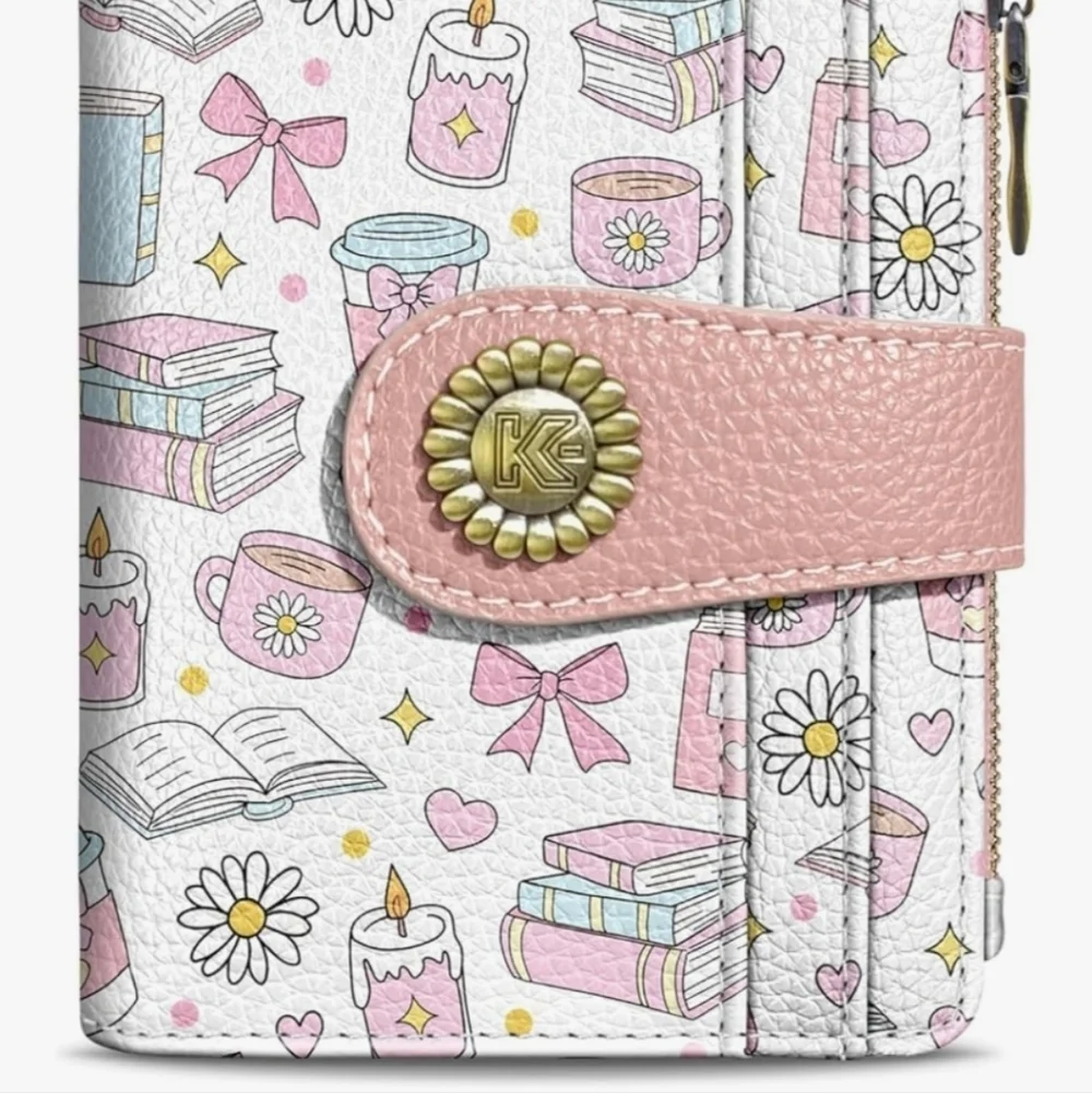 Cute Pink and White RFID-Blocking Wallet